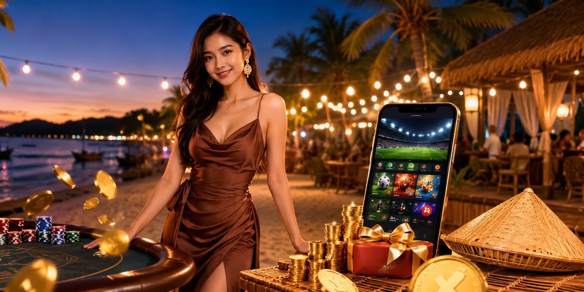 Người dùng Phú Quốc đội nón lá theo dõi cá cược thể thao trực tuyến trên đảo